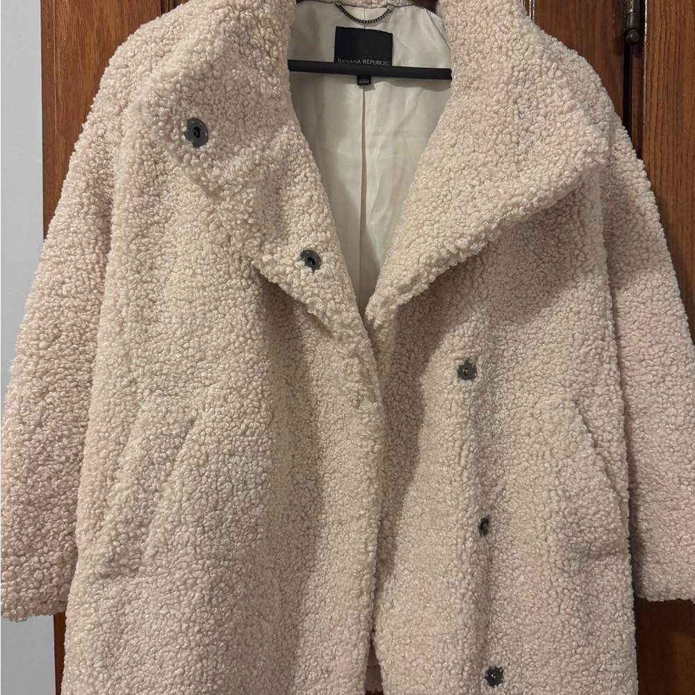 Banana Republic Cream Teddy Jacket